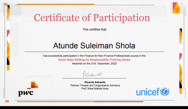 Unicef finance for non finance professional